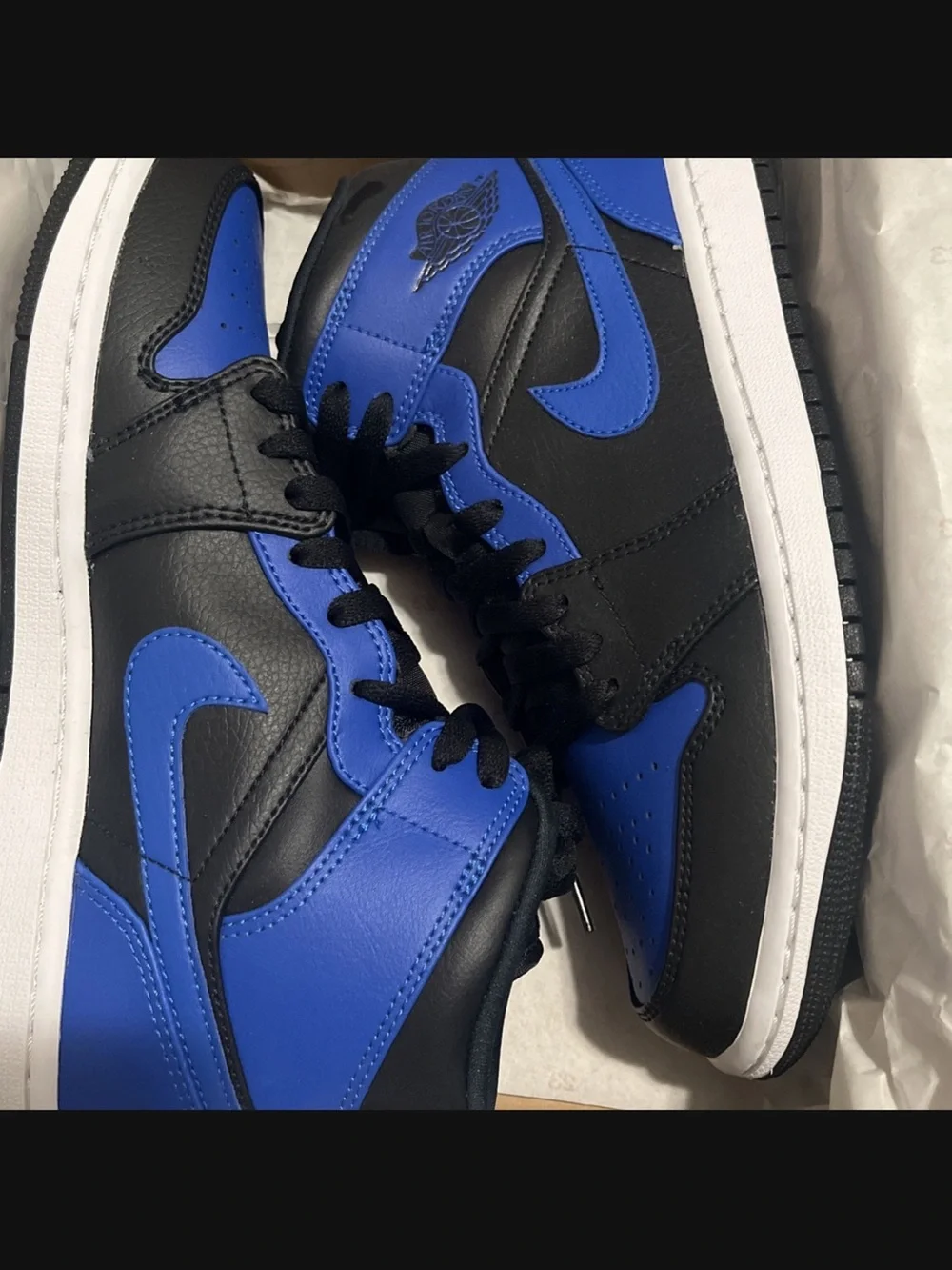 Jordan Mid-Top Sneakers in Black and Royal Blue